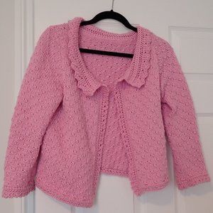 *Handknit* pink Victorian cottagecore cardigan!